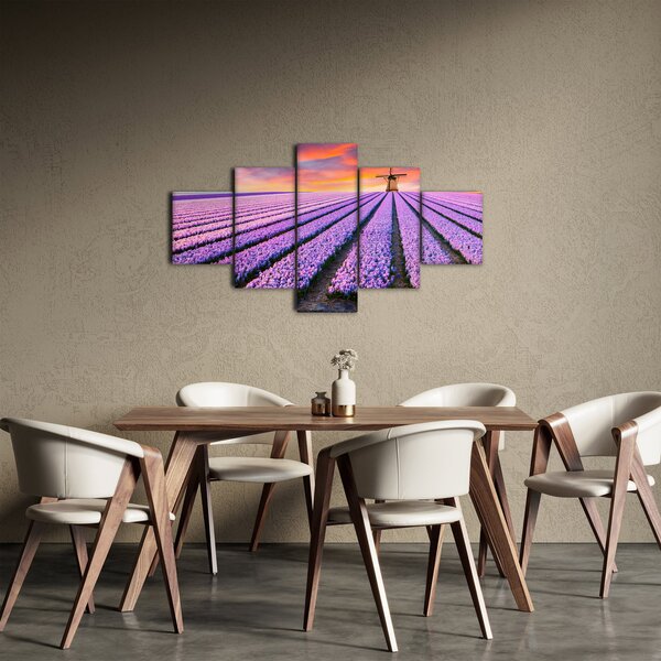 Obraz - farma kwiatów (125x70 cm)