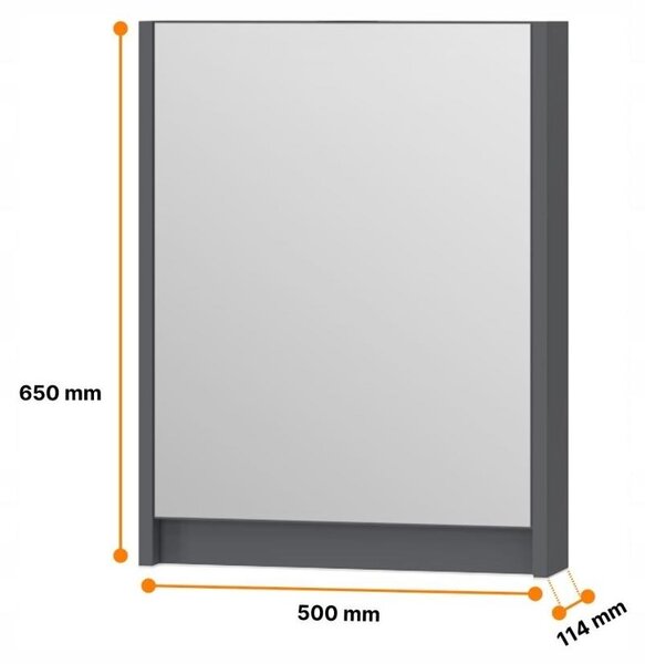 Szafa szafka azienkowa wiszca z lustrem 50 cm antracyt mat. OMEBLE