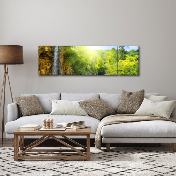 Obraz - wodospady w pralesie (170x50 cm)
