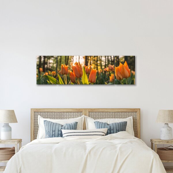 Obraz - pomarańczowe tulipany (170x50 cm)