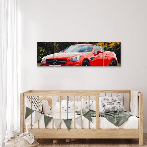 Obraz - czerwony Mercedes (170x50 cm)