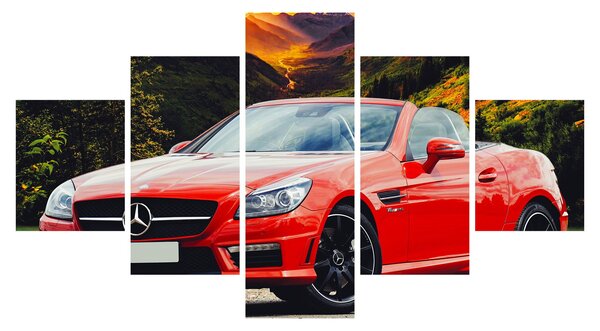 Obraz - czerwony Mercedes (125x70 cm)