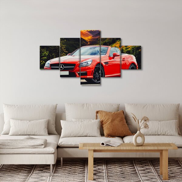 Obraz - czerwony Mercedes (125x70 cm)