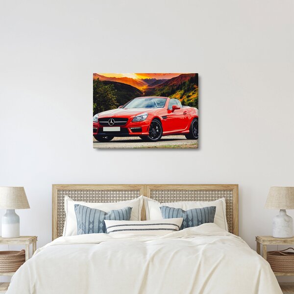 Obraz - czerwony Mercedes (70x50 cm)
