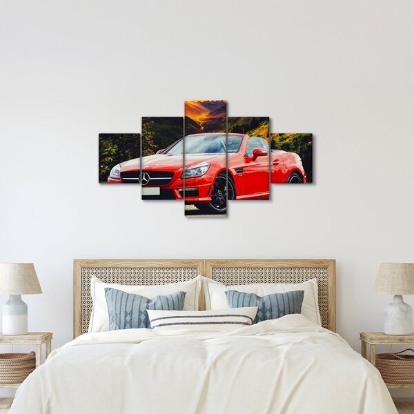 Obraz - czerwony Mercedes (125x70 cm)