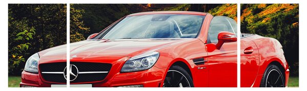 Obraz - czerwony Mercedes (170x50 cm)