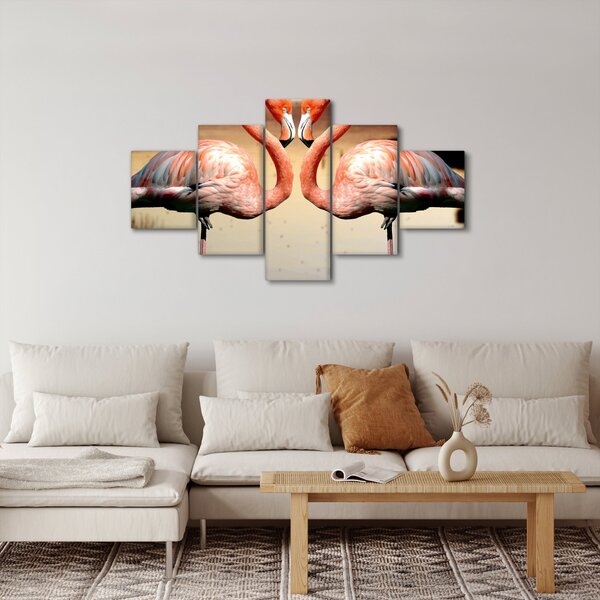Obraz - dwa flamingi (125x70 cm)