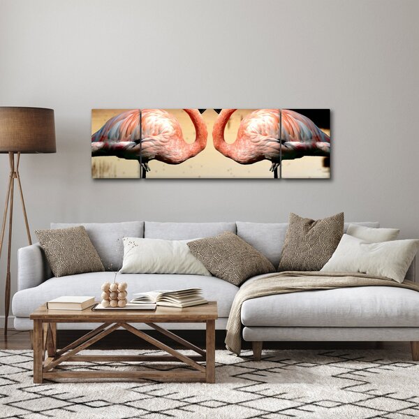 Obraz - dwa flamingi (170x50 cm)