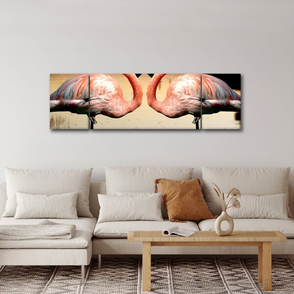 Obraz - dwa flamingi (170x50 cm)