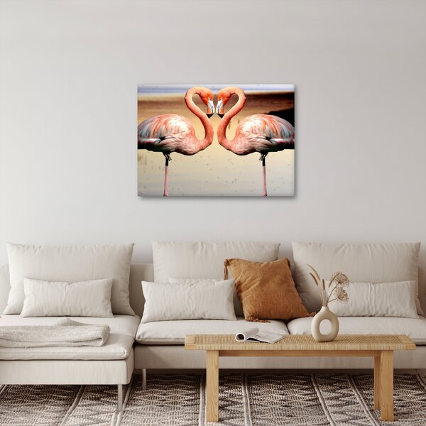 Obraz - dwa flamingi (70x50 cm)