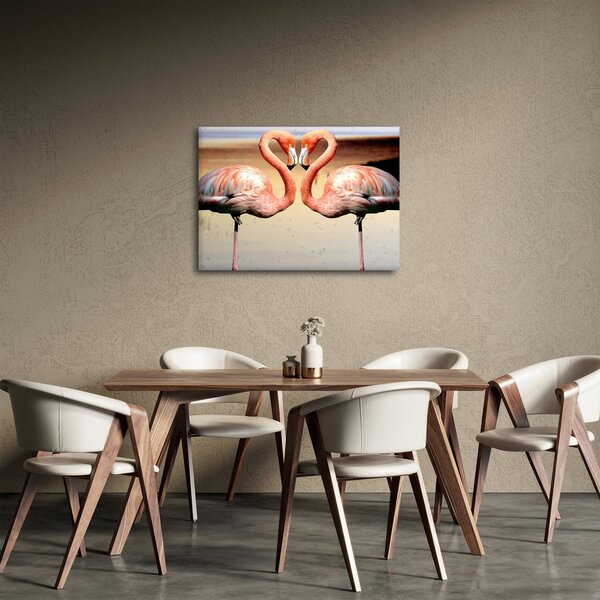 Obraz - dwa flamingi (70x50 cm)