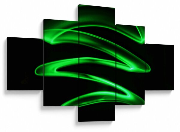 Obraz - neonowe fale (125x70 cm)