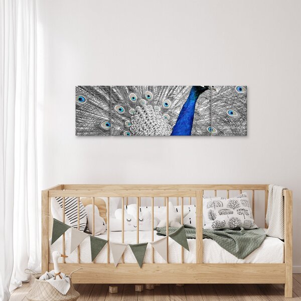 Obraz - niebieski paw (170x50 cm)