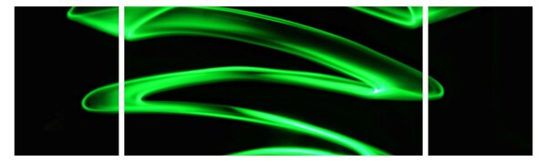 Obraz - neonowe fale (170x50 cm)