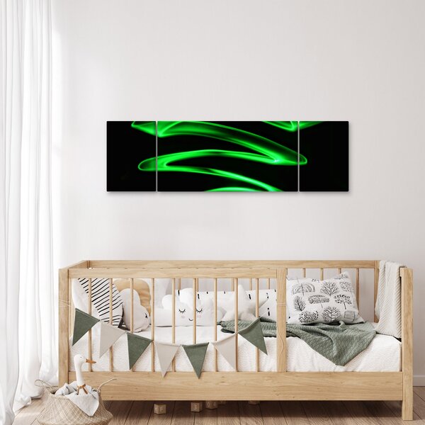 Obraz - neonowe fale (170x50 cm)