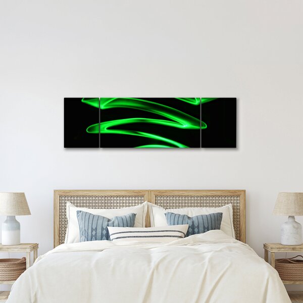 Obraz - neonowe fale (170x50 cm)