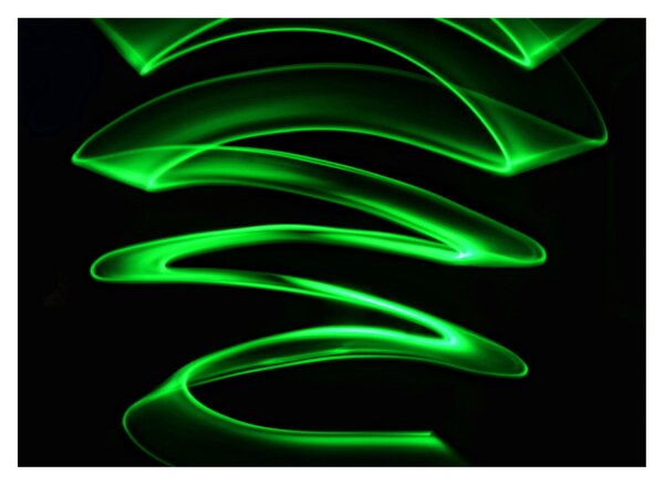 Obraz - neonowe fale (70x50 cm)