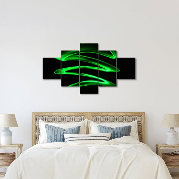 Obraz - neonowe fale (125x70 cm)