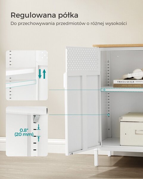Metalowa szafka BRIX, 76x80x40cm, brązowy/biała SongmicsHome