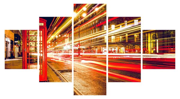 Obraz czerwonej budki telefonicznej w Londynie (125x70 cm)