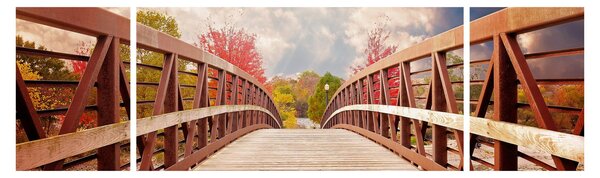 Obraz - drewniany most (170x50 cm)