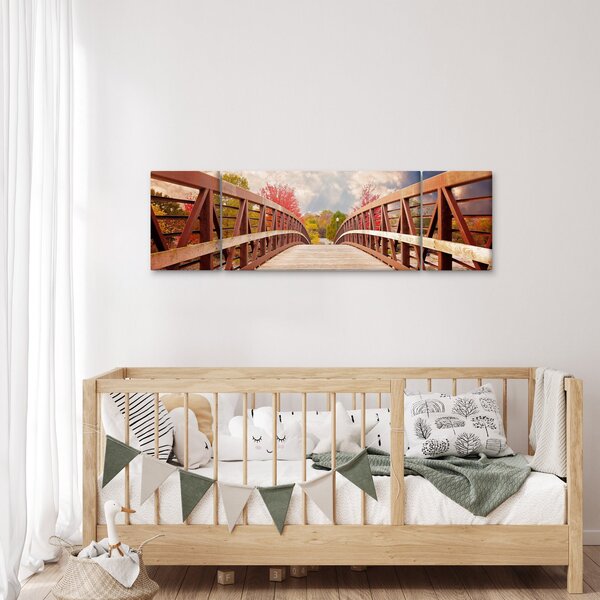 Obraz - drewniany most (170x50 cm)