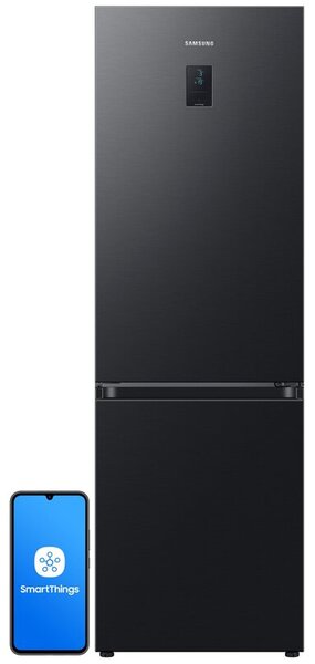 Lodówka SAMSUNG RB34C675EBN AI No Frost 185.3cm Czarna połysk