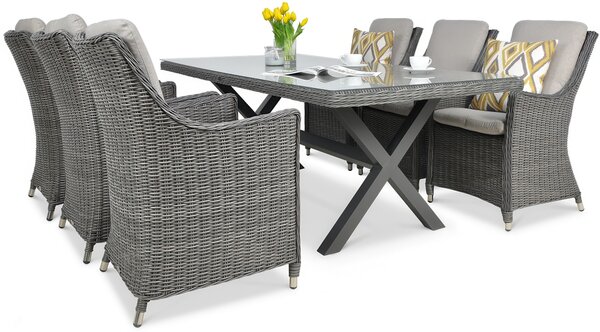 Zestaw mebli z technorattanu NAPOLI 6/200 Dark Grey
