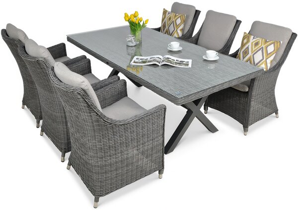 Zestaw mebli z technorattanu NAPOLI 6/200 Dark Grey