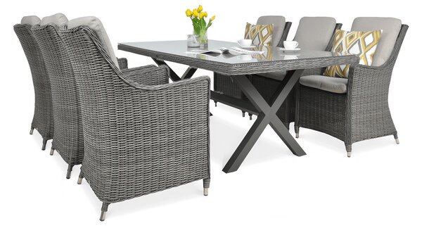 Zestaw mebli z technorattanu NAPOLI 6/200 Dark Grey