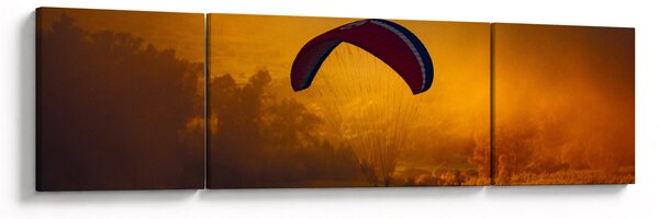 Obraz spadochroniarza o zachodzie słońca (170x50 cm)