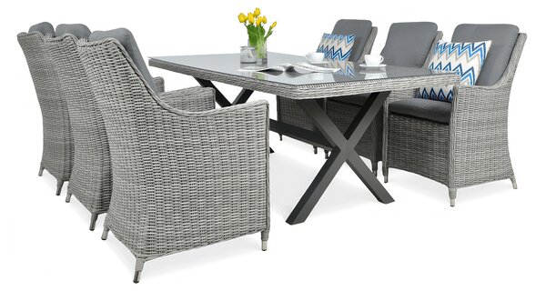 Zestaw mebli z technorattanu NAPOLI 6/200 Stone Grey