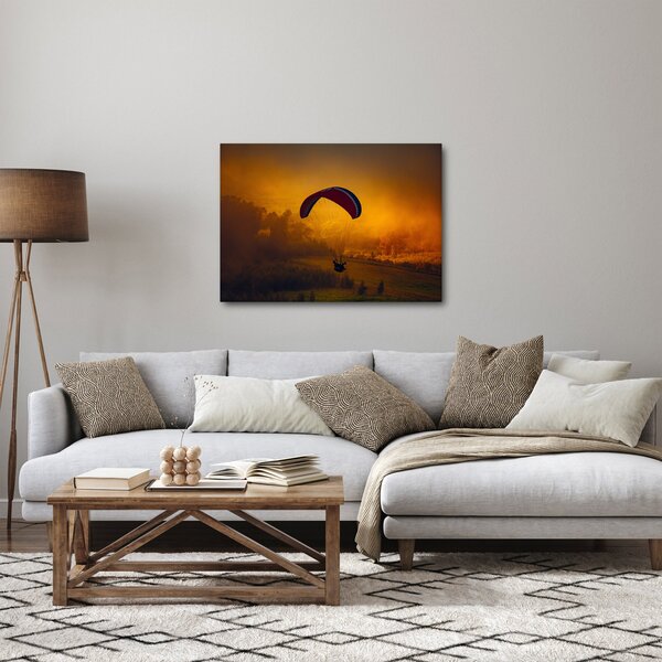 Obraz spadochroniarza o zachodzie słońca (70x50 cm)