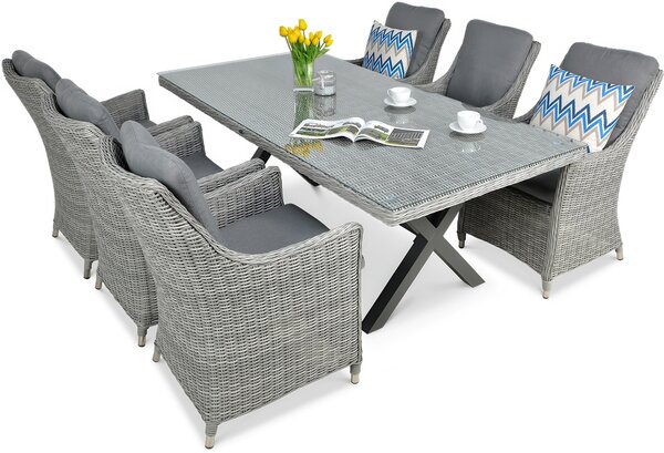 Zestaw mebli z technorattanu NAPOLI 6/200 Stone Grey
