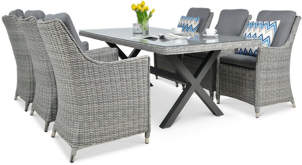 Zestaw mebli z technorattanu NAPOLI 6/200 Stone Grey