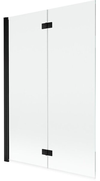 Mexen Mist parawan nawannowy 2-skrzydłowy lewy 120 x 150 cm, transparent, czarny - 8A9-120-002-70-00-L
