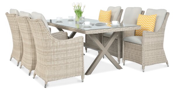 OUTLET 978 Zestaw mebli z technorattanu NAPOLI 6/200 Light Beige