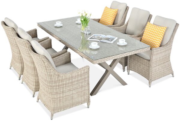 OUTLET 978 Zestaw mebli z technorattanu NAPOLI 6/200 Light Beige