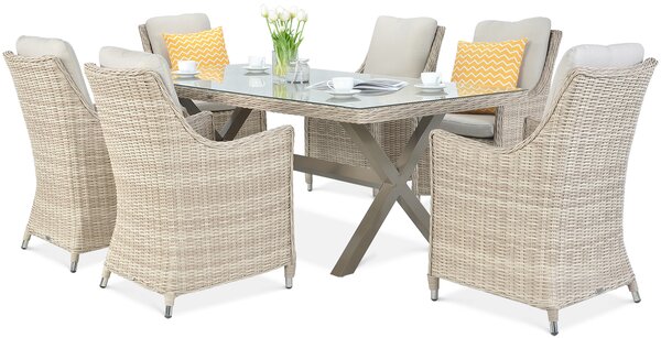 OUTLET 978 Zestaw mebli z technorattanu NAPOLI 6/200 Light Beige