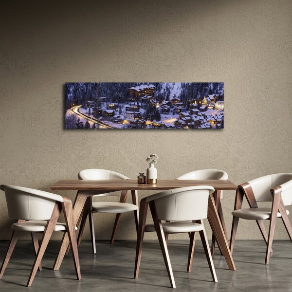 Obraz - górskie zimowe miasteczko (170x50 cm)