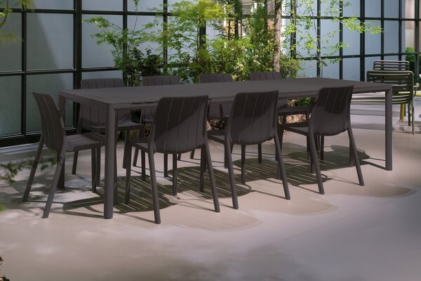 Zestaw mebli na taras TIBERINA BISTROT/TEVERE 210-275 8+1 ANTHRACITE – Nardi