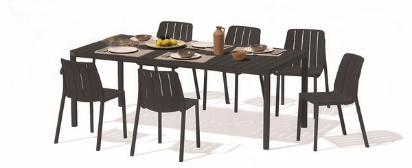 Zestaw mebli na taras TIBERINA BISTROT/TEVERE 147-211 6+1 ANTHRACITE – Nardi