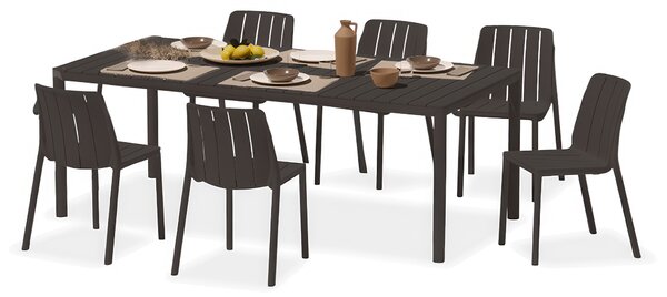 Zestaw mebli na taras TIBERINA BISTROT/TEVERE 147-211 6+1 ANTHRACITE – Nardi
