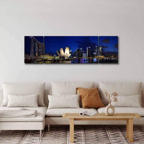 Obraz Singapuru nocą (170x50 cm)
