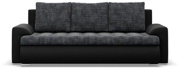 Kanapa rozkÅadana, Bosco, plecionka, ekoskÃ³ra, 222x96x92 cm, ciemny szary, czarny | TYLETEGOTU