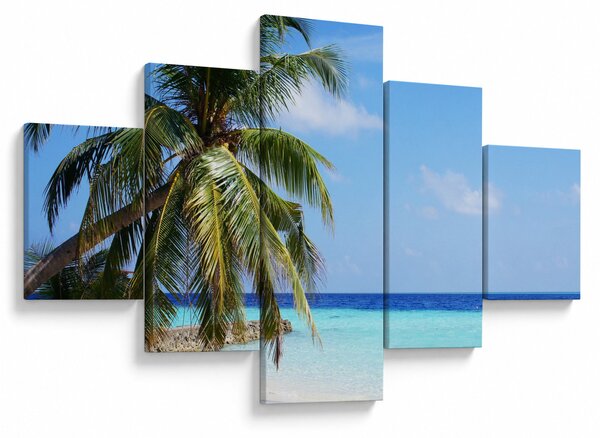 Obraz palmy na plaży (125x70 cm)