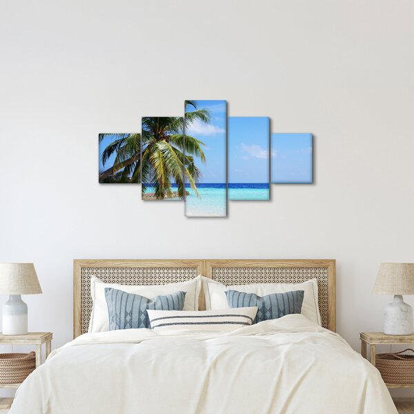 Obraz palmy na plaży (125x70 cm)