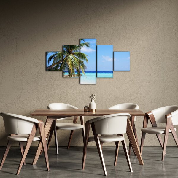 Obraz palmy na plaży (125x70 cm)