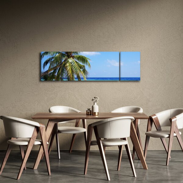 Obraz palmy na plaży (170x50 cm)