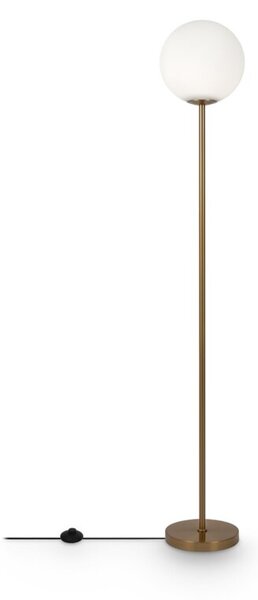Lampa podłogowa mosiężna, biała kula Ring Maytoni MOD013FL-01BS